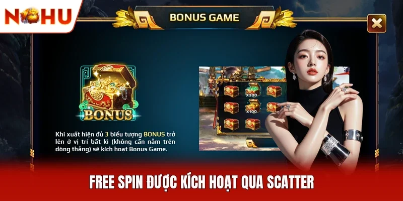 Free spin được kích hoạt qua Scatter