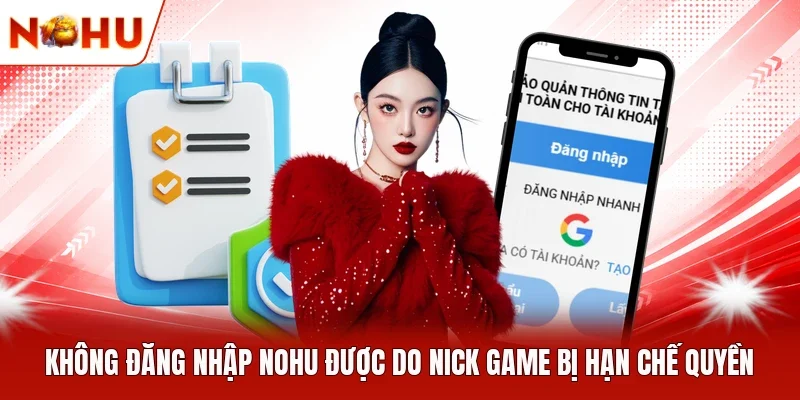 Không đăng nhập NOHU được do nick game bị hạn chế quyền